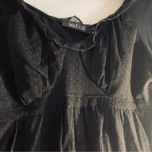 NWT Le Full Black Blouse - Picture 3 of 4